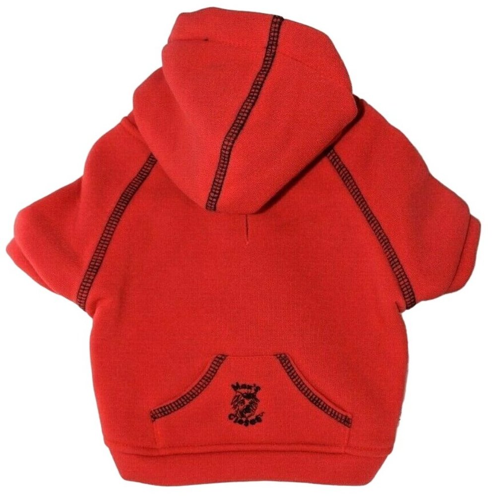 Maxs Closet Dog Small Solid Red Hooded Pet Jacket New